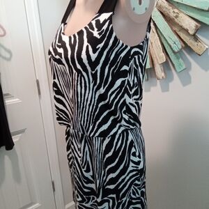 Velvet Room Size S. Polyester & Spandex Zebra Print Sleeveless Dress